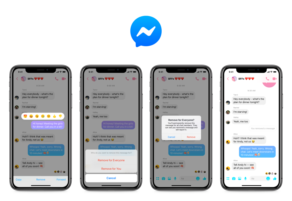 Facebook-Vous pouvez désormais supprimer vos messages envoyés sur messenger