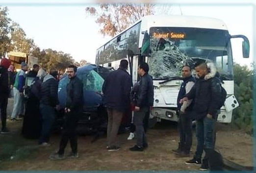 Tunisie: Un blessé grave dans la collision entre un bus de transport régional et une voiture