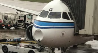 Atterrissage d’urgence d’un avion koweïtien ayant heurté un bloc de neige dans l’air