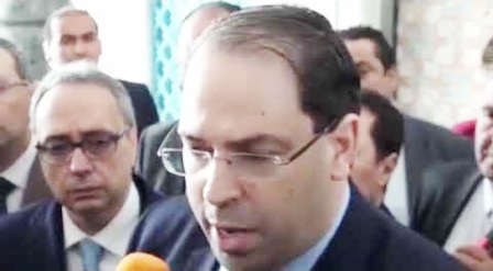 Tunisie –  Chahed et quelques uns de ses ministres arrivent au Palais du Bardo