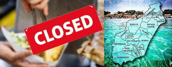 Tunisie – Région de Nabeul : Fermeture de deux restaurants et d’un hôtel pour non-conformité aux normes d’hygiène