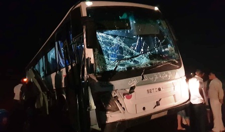 Tunisie – Tozeur : Une collision entre un bus et un dromadaire a failli tourner au désastre