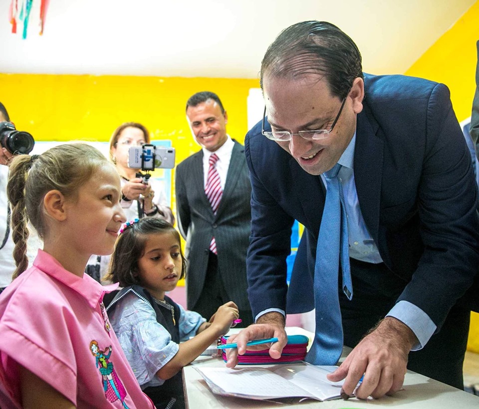 Tunisie-[photos] Youssef Chahed supervise la rentrée scolaire