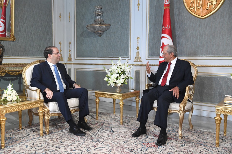 Tunisie- Mohamed Ennaceur reçoit Youssef Chahed au palais de Carthage
