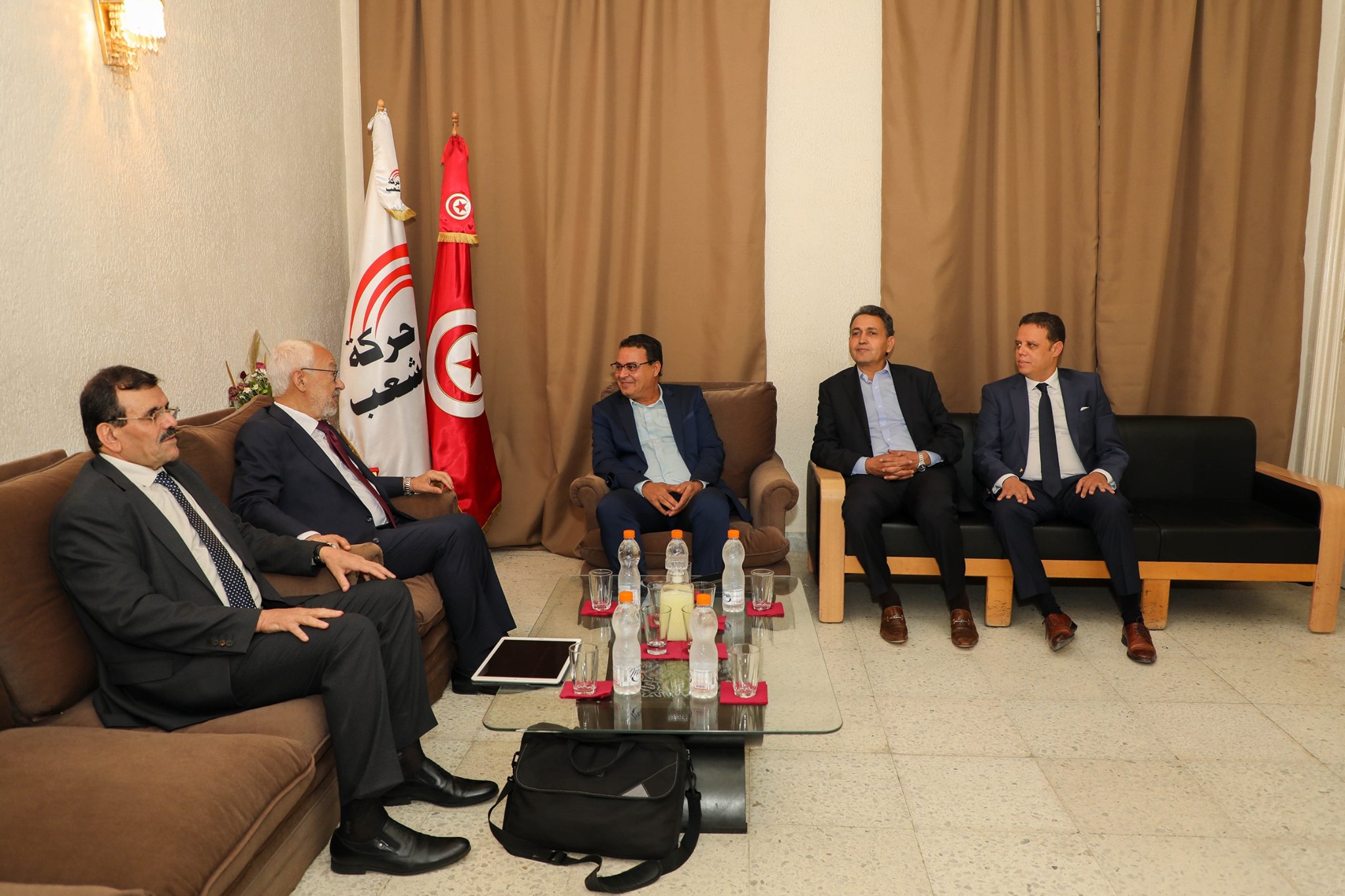 Tunisie-[photos] Rached Ghanouchi rencontre Zouhaier Maghzaoui