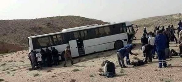 Tunisie – Gafsa : Neuf blessés dont deux graves, dans un accident de bus de la CPG