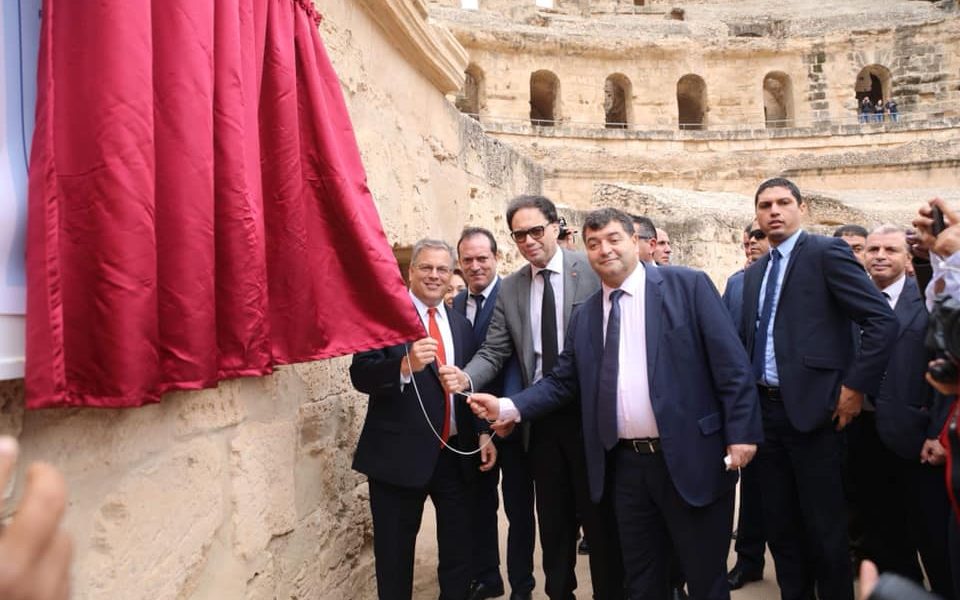 Tunisie-[photos] Coup d’envoi des travaux de restauration et de préservation de l’amphithéâtre d’el jem