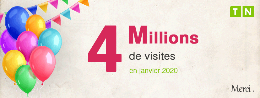 4 Millions de visites sur Tunisie Numérique au mois de janvier 2020, Merci à vous tous !