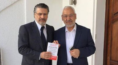 Tunisie: Rencontre avec Rached Ghannouchi, réaction de Nabil Karoui