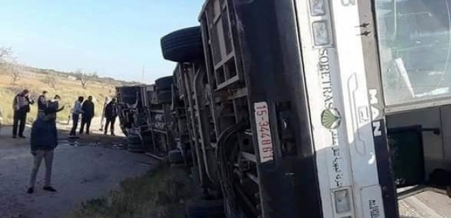 Tunisie – Renversement d’un bus relevant de la société régionale de transports de Sfax