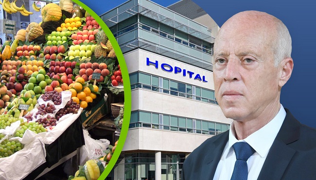 Tunisie : Le président, le marché des fruits et légumes et l’hôpital !