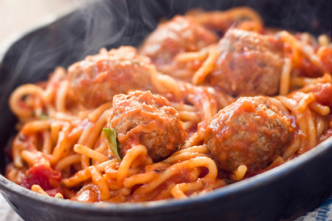Recette : Spaghettis aux boulettes de viande
