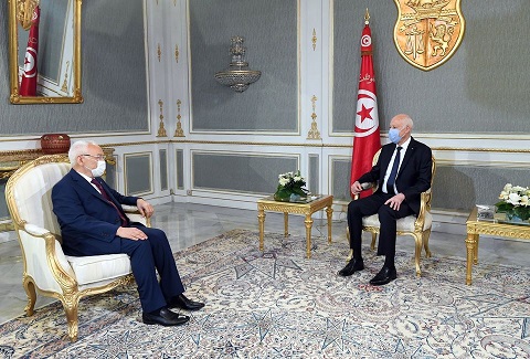 Tunisie: Kaïs Saïed discute avec Rached Ghannouchi du processus de formation du gouvernement