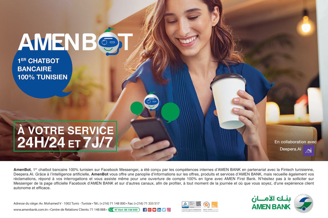 AMEN BANK lance le premier Chatbot bancaire intelligent en Tunisie, « AmenBot ».