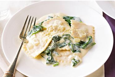 Recette :  Raviolis aux épinards à l’italienne