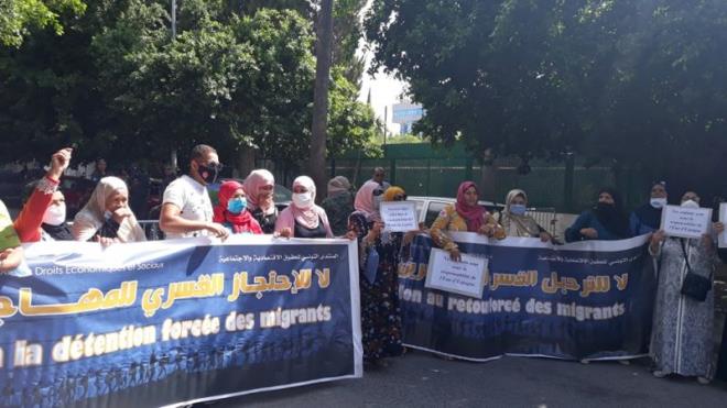 Tunisie: Sit-in devant l’ambassade d’Espagne pour revendiquer la libération des migrants irréguliers détenus à Melilla