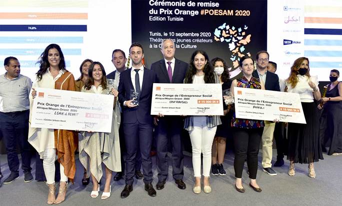 Pour son 10ème anniversaire, Orange Tunisie révèle les 3 lauréats du Prix Orange de l’Entrepreneur Social Afrique & Moyen-Orient – Edition Tunisie 2020