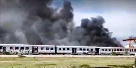 Tunisie – Nabeul : Un incendie dévore des rames de train