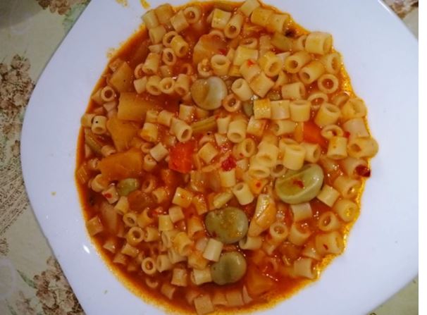 Recette :  Soupe tunisienne aux pâtes (makrouna jeria)