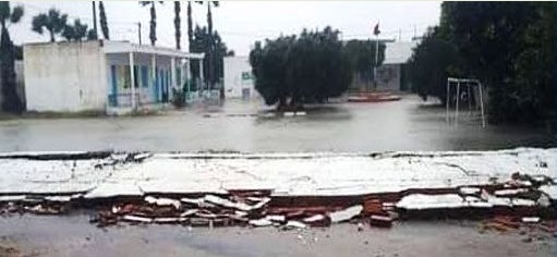 Tunisie – Intempérie : le mur d’enceinte d’une école primaire s’écroule