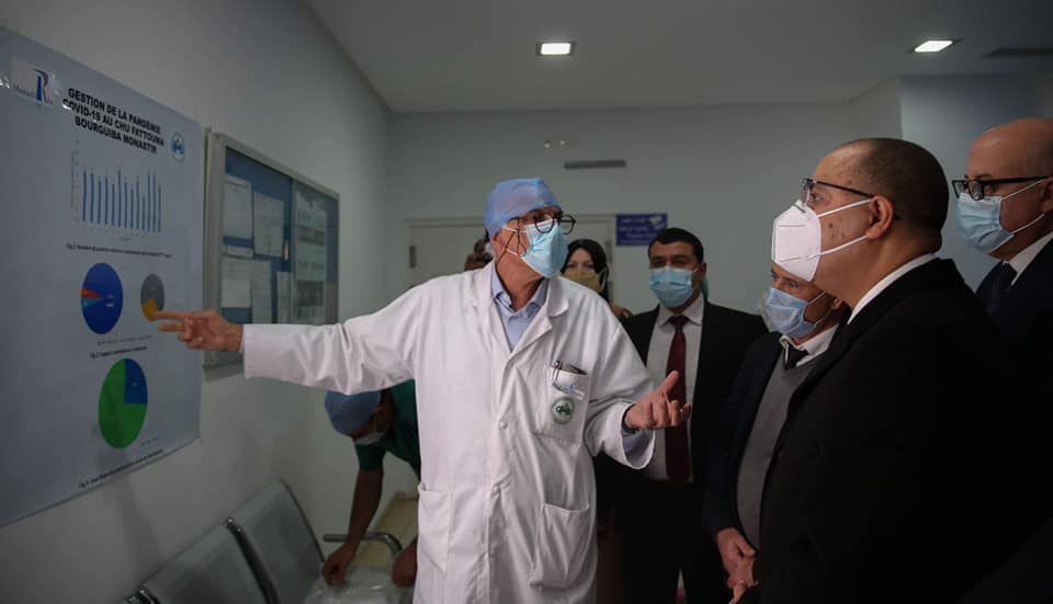 Tunisie-Monastir : Visite de Hichem Mechichi à l’Hôpital Universitaire Fatouma Bourguiba