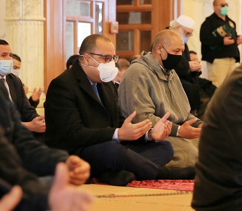 Tunisie: Mechichi se rend à la mosquée pour la grande prière du vendredi