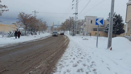 Tunisie: Chute de neige dans le gouvernorat de Kasserine