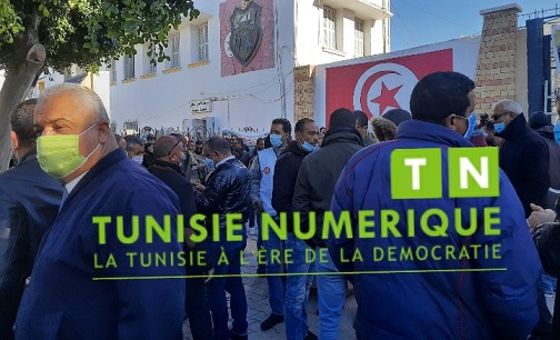 Tunisie: En images, manifestation des sécuritaires à Gafsa