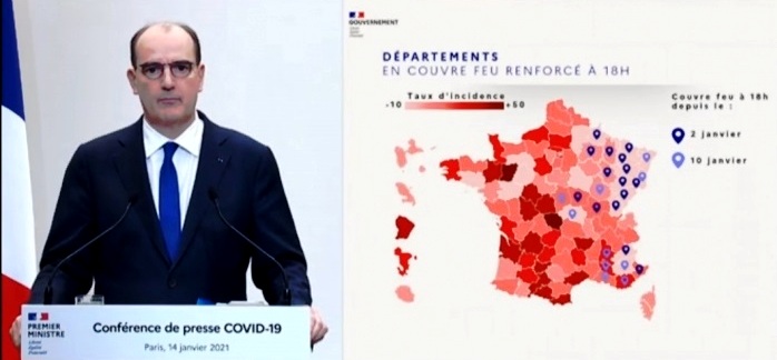 COVID19 : La France dépassée généralise la mesure du couvre feu à partir de 18H00