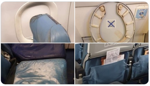 Photo du jour: Des voyageurs scandalisés par l’état déplorable d’un avion Tunisiair