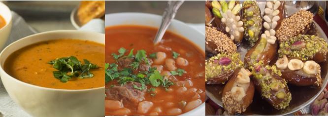 Idée menu Ramadan : Soupe de poisson, loubia tunisienne, dattes farcies aux amandes