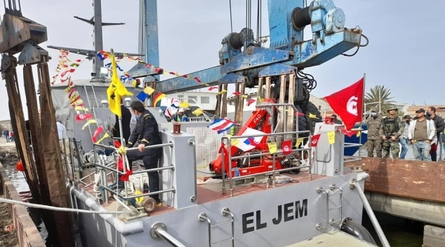 Tunisie [Vidéo]: Lancement du patrouilleur El Jem 213, explications du ministre de la Défense