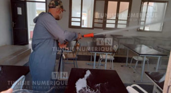 Béja-Coronavirus [PHOTOS] : Désinfection des établissements éducatifs avant les épreuves du Baccalauréat