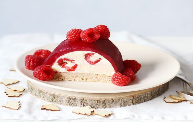 Bûche au mascarpone et aux framboises