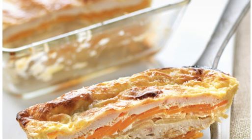 Recette : Gratin de navets, carottes et poulet