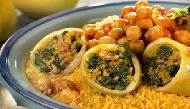 Recette : Couscous aux calamars farcis