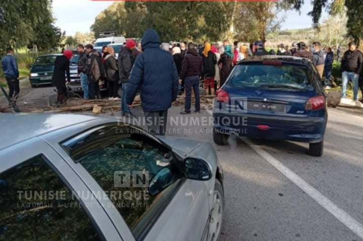 Des habitants protestent et bloquent la route reliant Beja à Nefza (photos)