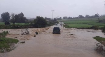 Jendouba : Routes coupées en raison des crues de plusieurs Oueds