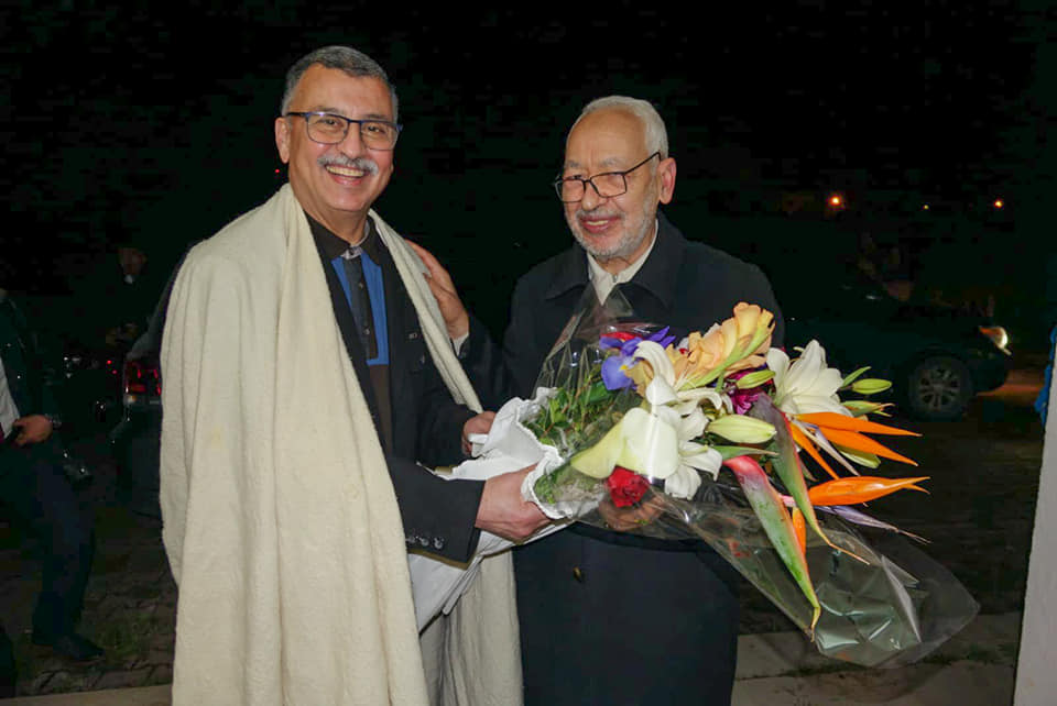 Tunisie [PHOTOS] : Après sa libération, Ghannouchi rend visite à l’ancien bâtonnier Abderazak Kilani