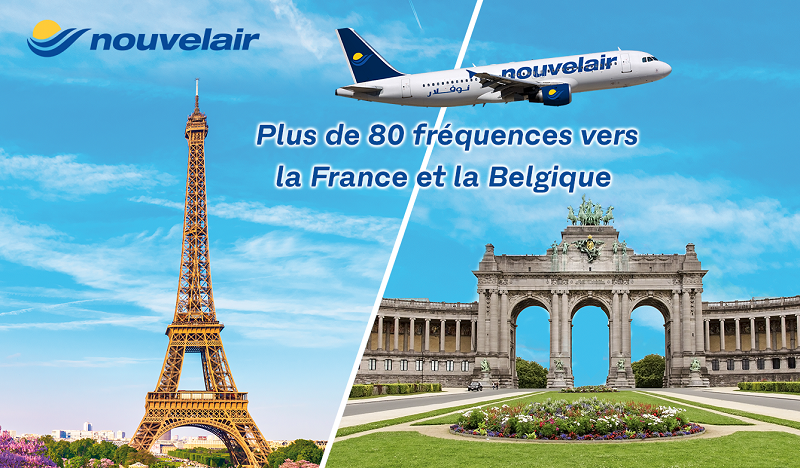 Nouvelair étoffe son offre estivale avec plus de 80 vols hebdomadaires vers la France et la Belgique