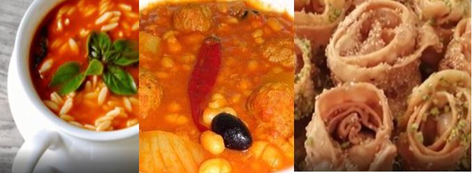 Menu du jour : Soupe aux langues d’oiseau (Lsen asfour), loubia tunisienne, debla ( Wethnin el kathi)