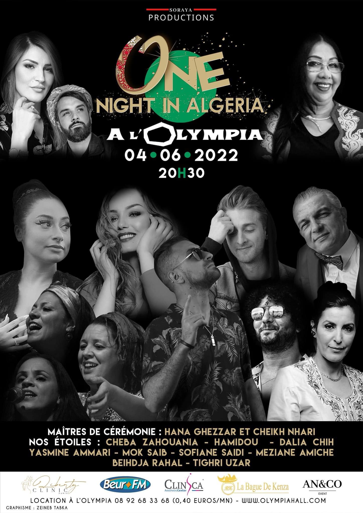 Soirée festive «One Night in Algéria» à l’Olympia, le samedi 4 juin 2022