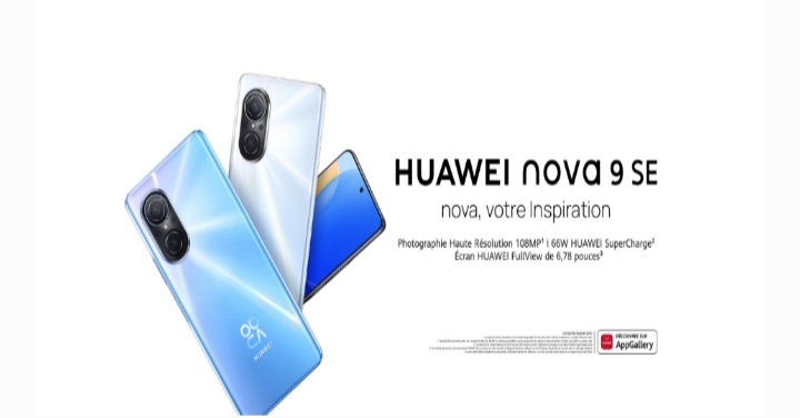 Le HUAWEI nova 9 SE est disponible dans l’ensemble des points de vente agréés à partir du 17 mai 2022