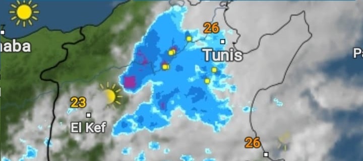 Tunisie – Alerte météo : Pluies orageuses et chutes de grêle