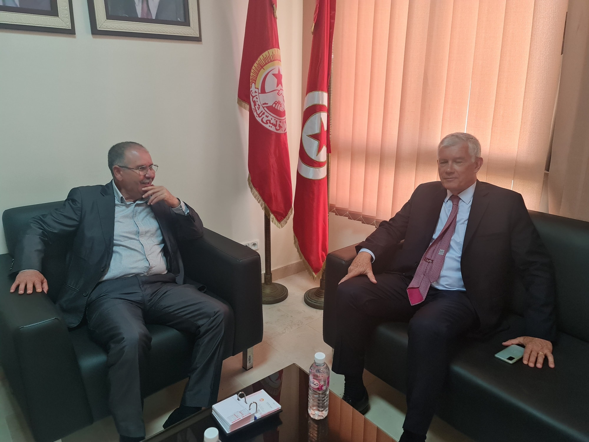 La situation économique de la Tunisie au cœur d’un entretien entre Noureddine Taboubi et André Parant