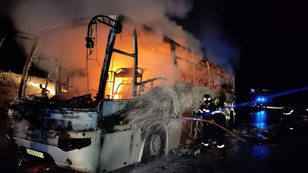 Incendie dans un bus touristique algérien en direction de la Tunisie