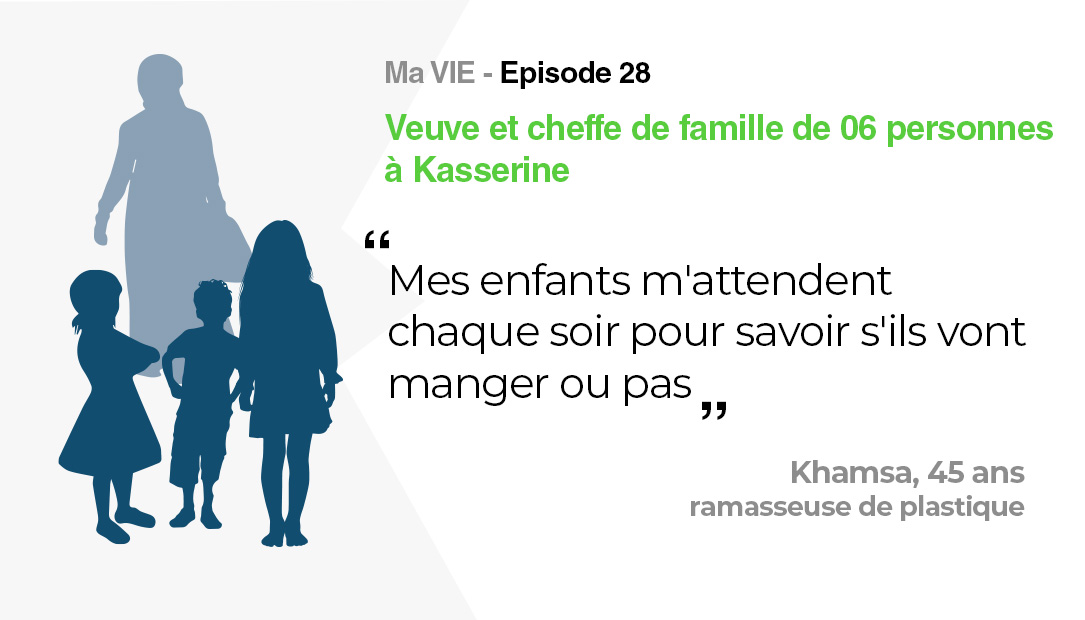 Ma vie: Veuve et cheffe de famille de 06 personnes à Kasserine.