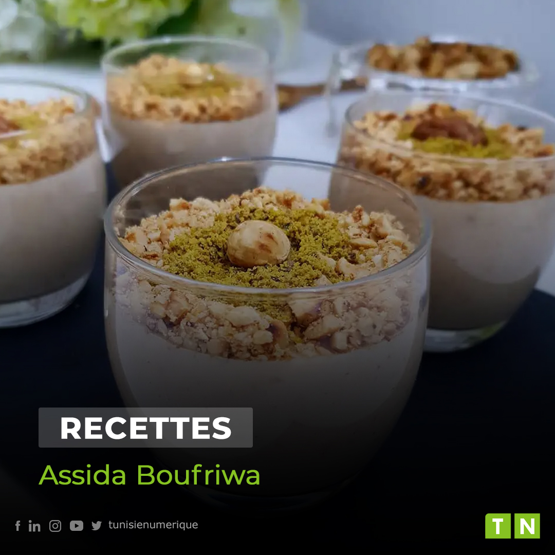 Recette : Assida boufriwa à la tunisienne (Crème aux noisettes)