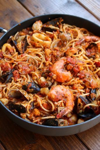 Recette : spaghetti fruits de mer