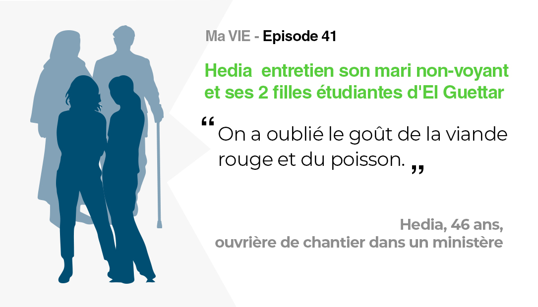 Ma vie: Hedia  entretien son mari non-voyant et ses 2 filles étudiantes d’El Guettar